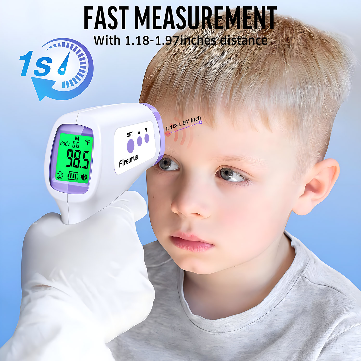Digital Thermometer Infrared - 1 Second Fast Reading Non-contact Infrared