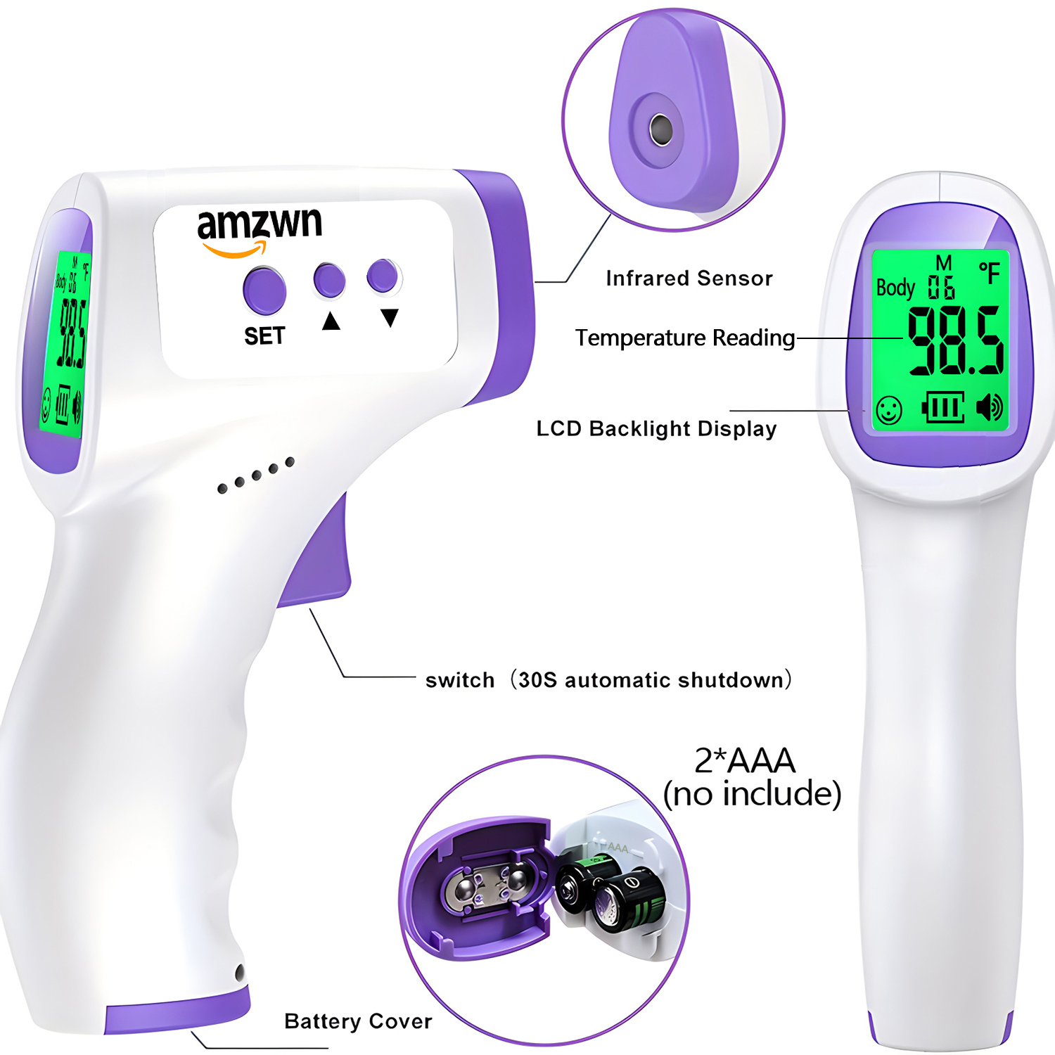 Digital Thermometer Infrared - Children Adult No-contact Body Thermometer LED
