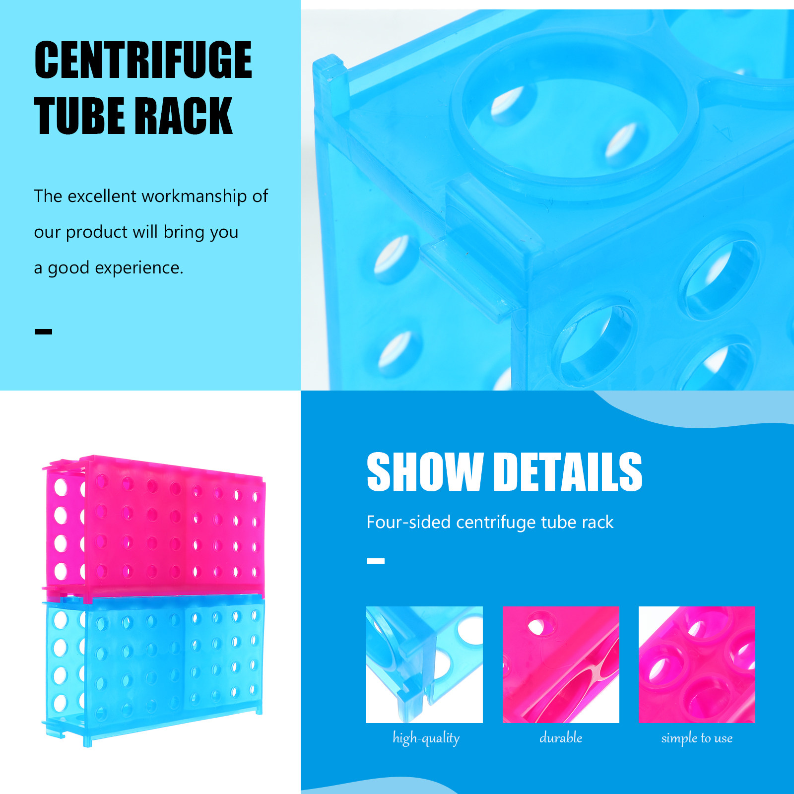 2Pcs Premium Thickened Plastic - огляд і ціна Centrifuge Tube Rack