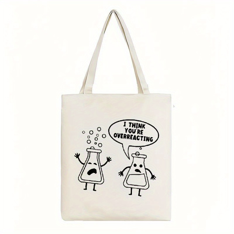 White Canvas Tote Bag Cartoon  - огляд і ціна Medical Lab Design